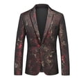 thumbnail image 1 of guisaled Men's Sport Coats Shiny Sequins Blazer Jackets One Button Notch Lapel Tuxedo Suit Jacket Party Wedding Prom Dressy Jackets Clearance, 1 of 4