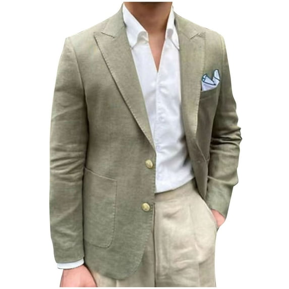 guisaled Men's Sport Coats and Blazers Slim Fit Business Casual Jackets Two Buttons Notched Lapel Lightweight Suit Jackets with Pockets