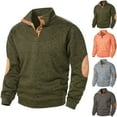 thumbnail image 1 of guisaled Men's Sweatshirt 1/4 Button Up Long Sleeve Stand Collar Henley Pullover Sweatshirt Fall Winter Warm Casual Sweater, 1 of 5