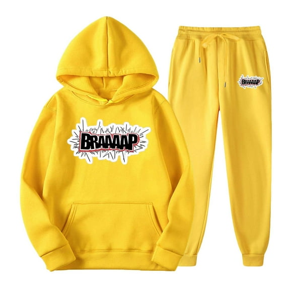 guisaled Men's Sweatsuits 2 Piece Printed Cozy Athletic Jogging Tracksuits Casual Long Sleeve Hoodie Sweatpants Set Outfits