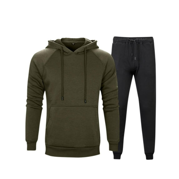 guisaled Men's Sweatsuits 2 Pieces Soft Light Tracksuits Solid Color Hoodie Sweatpant Sets Workout Sports Jogging Suit Set