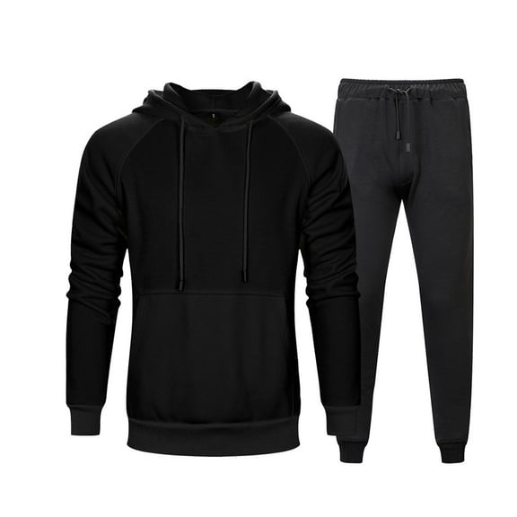 guisaled Men's Sweatsuits 2 Pieces Soft Light Tracksuits Solid Color Hoodie Sweatpant Sets Workout Sports Jogging Suit Set