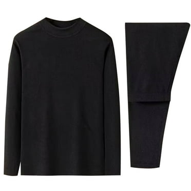 guisaled Men's Thermal Underwear Set Fleece Crewneck Tops And Buttom Base Layer Soft Comfort Strech Slim Fit Long Underwear Deals Of The Day