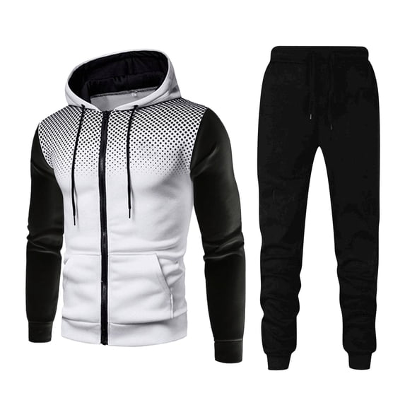 guisaled Men's Tracksuit 2 Pieces Set Zip Up Hoodie Sweatsuits Athletic Jogging Suit Set Long Sleeve Drawstring Casual Workout Outfit