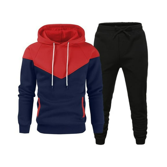 guisaled Men's Tracksuit Casual Soft Cozy Workout Jogging Sports Sweatsuits Long Sleeve Hoodies And Pants 2 Piece Outfits