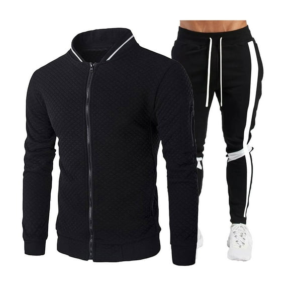 guisaled Men's Tracksuits 2 Piece Sets Casual Jacket And Sweatpants Sweatsuits Athletic Jogging Warm Up Full Zip Sportswear Sets Clearance