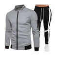 thumbnail image 1 of guisaled Men's Tracksuits 2 Piece Sets Casual Jacket And Sweatpants Sweatsuits Athletic Jogging Warm Up Full Zip Sportswear Sets, 1 of 3