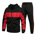 thumbnail image 1 of guisaled Men's Tracksuits Sets Full Zip Hoodie Jacket Sweatsuits Running Sport Pants Outfits Fashion Color Block Patchwork Casual Jogging Suits, 1 of 6