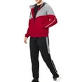 thumbnail image 1 of guisaled Men's Tracksuits Sets Full Zip Hoodie Jacket Sweatsuits Running Sport Pants Outfits Fashion Color Block Patchwork Casual Jogging Suits, 1 of 6
