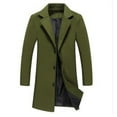 thumbnail image 1 of guisaled Men's Trench Coats Classic Fit Wool Blend Overcoat Single Breasted Mid Long Pea Coats Casual Dressy Business Windbreaker Jacket, 1 of 3