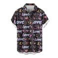 thumbnail image 1 of guisaled Men's Valentines Day Button Down Shirts Date Night Shirt For Dudes Casual Heated Printed Short Sleeve Dressy Shirts, 1 of 4