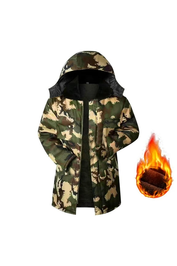 Men's Winter Coats Waterproof Fleece Lined Warm Ski Snow Jackets Windproof Removable Hooded Camouflage Mountain Windbreakers