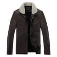 thumbnail image 1 of guisaled Men's Winter Jacket Big and Tall Thick Thermal Fleece Lined Coat Turn-Down Collar Winter Warm Sherpa Jacket wiht Pockets, 1 of 5