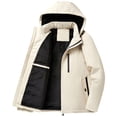 thumbnail image 1 of guisaled Men's Winter Jackets Waterproof Warm Fleece Lined Ski Snow Jacket Fur Hooded Parka Work Outerwear Snowboarding Jacket, 1 of 1