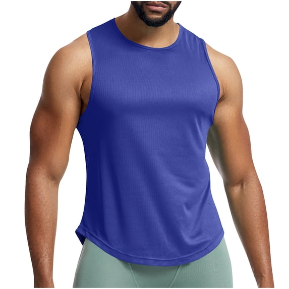 guisaled Men's Workout Tank Tops Quick Dry Gym Tank Muscle Training Athletic Sleeveless Shirts Solid Color Mesh Breathe Fitness Tank Top Valentine'S Day s