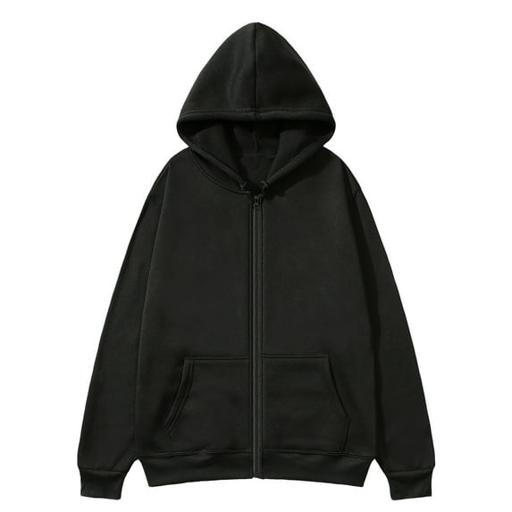 guisaled Men's Zip-Up Hoodies Long Sleeve Solid Color Drawstring Casual Hooded Sweatshirts Oversized Loose Comfrt Athletic Pullovers Deals