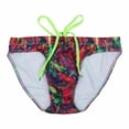 thumbnail image 1 of guisaled Mens Bikini Swimwear Sexy Low Rise Quick Dry Swim Briefs with Drawstring Fashion Tie Dye Comfort Swim Thong Swimsuit, 1 of 3