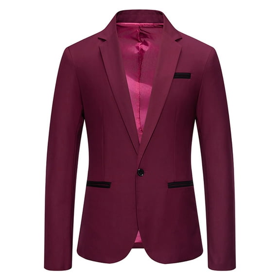 guisaled Mens Blazer Sport Coats Dressy Casual Slim Fit Suit Jacket One Button Notched Lapel Lightweight Jackets Wedding Prom