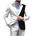 thumbnail image 1 of guisaled Mens Blazers Dressy Casual Slim Fit Lightweight Sport Coats Color Block One Button Notch Lapel Suit Jackets Office Business Work Jacket, 1 of 3