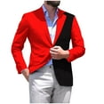 thumbnail image 1 of guisaled Mens Blazers Dressy Casual Slim Fit Lightweight Sport Coats Color Block One Button Notch Lapel Suit Jackets Office Business Work Jacket, 1 of 3