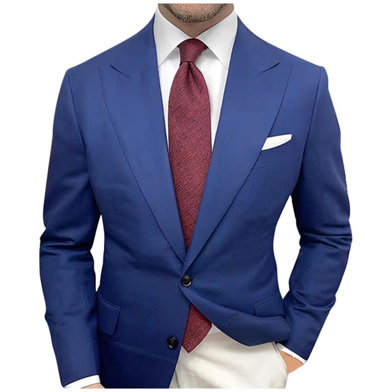 guisaled Mens Blazers for Work Casual Sport Coats Slim Fit Lightweight One Button Notched Lapel Business Suit Jackets with Pockets