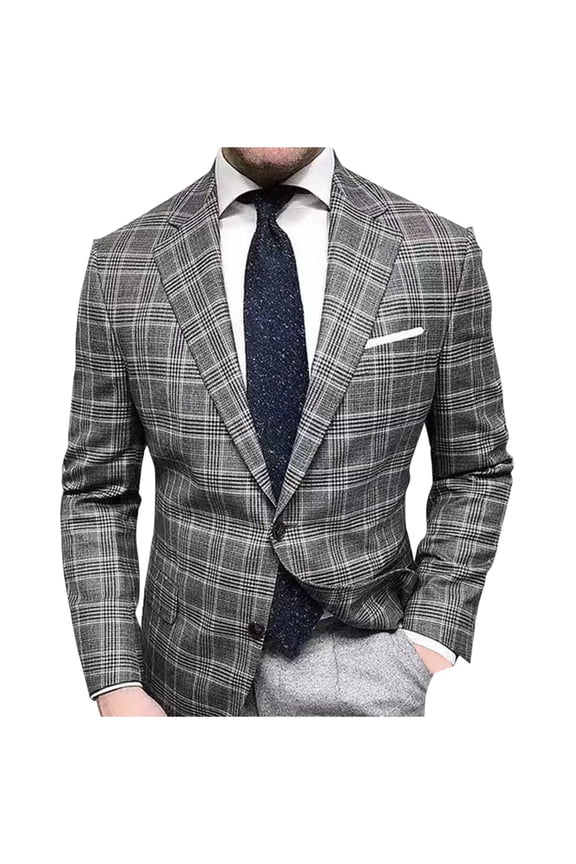Mens Blazers for Work Casual Sport Coats Slim Fit Lightweight One Button Notched Lapel Business Suit Jackets with Pockets