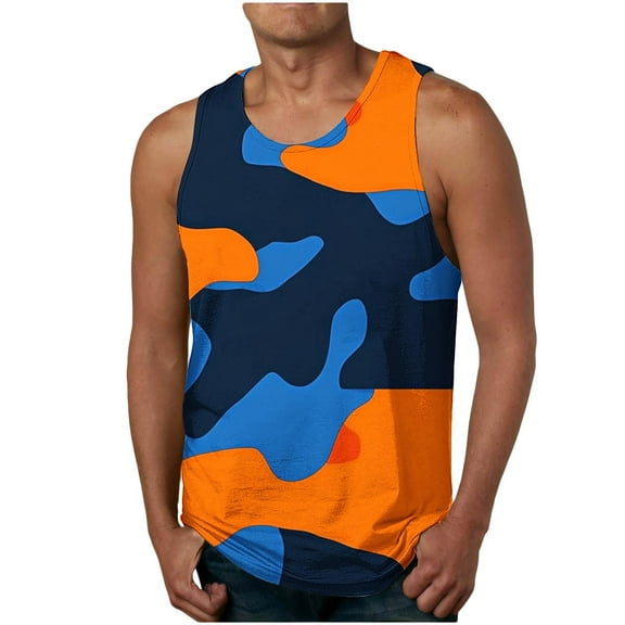 guisaled Mens Camo Tank Tops Sleeveless Camouflage Muscle Undershirts Casual Comfy Cotton Strech Fitness Gym Workout Tank Top