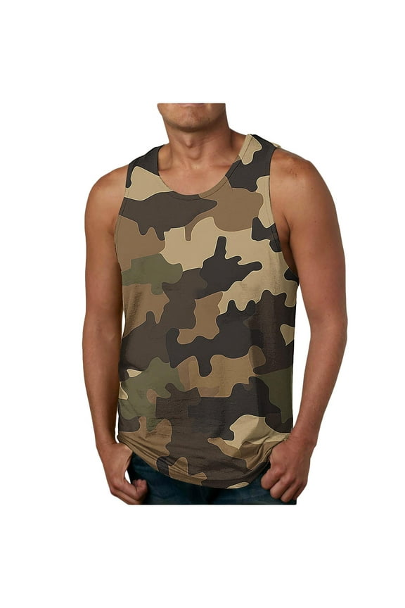 Mens Camo Tank Tops Sleeveless Camouflage Muscle Undershirts Casual Comfy Cotton Strech Fitness Gym Workout Tank Top Valentine'S Day s