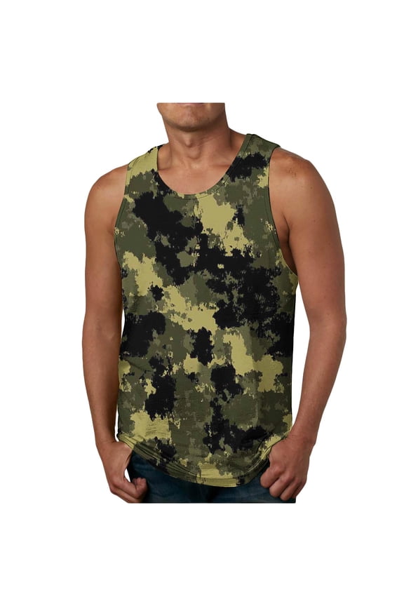 Mens Camo Tank Tops Sleeveless Camouflage Muscle Undershirts Casual Comfy Cotton Strech Fitness Gym Workout Tank Top Valentines Day s