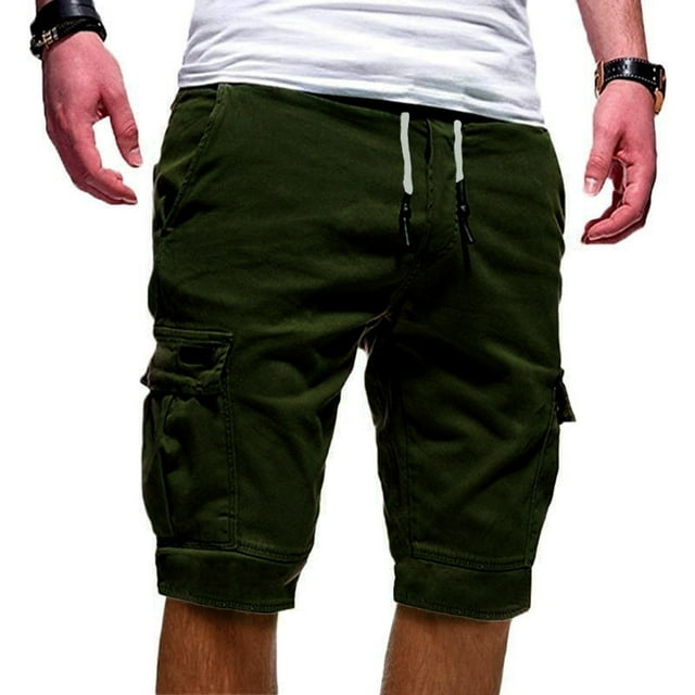 guisaled Mens Casual Cargo Shorts Big and Tall Cotton Twill Stretch Classic Fit Workwear Short Drawstring Elastic Waisted Hiking Shorts Valentines Day Gifts