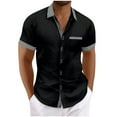 thumbnail image 1 of guisaled Mens Dress Shirts Short Sleeve Regular Fit Business Work Shirt Casual Lightweight Cotton Linen Button Down Shirts with Pockets, 1 of 8