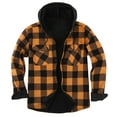 thumbnail image 1 of guisaled Mens Flannel Sherpa Lined Jackets Clearance Full Zip Hooded Plaid Shirt Jacket Winter Thicken Warm Fuzzy Fleece Jackets with Pockets Sales, 1 of 4