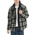 thumbnail image 1 of guisaled Mens Flannel Shirt Jacket with Hood Sherpa Lined Heavy Fleece Jackets Long Sleeve Button Down Causal Plaid Jacket, 1 of 8