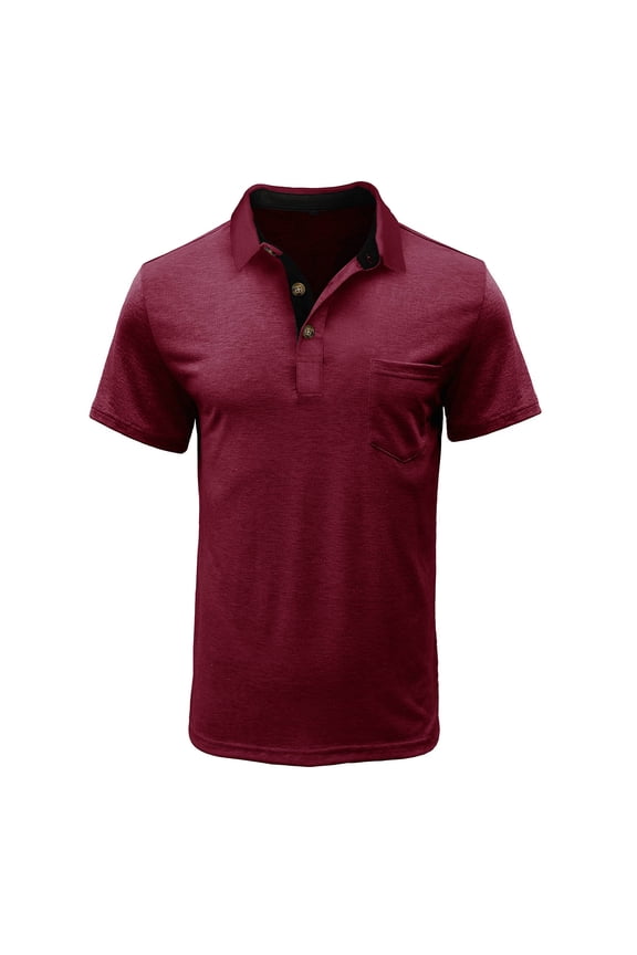 Mens Golf Shirt Performance Sport Short Sleeve Moisture Wicking Quick Dry Casual Shirts Solid Color Button Down Shirt