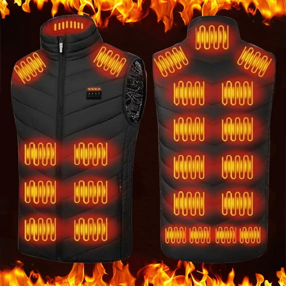 guisaled Mens Heated Vest Rechargeable Lightweight Heating Vest Warming Thermal Clothing Softshell 16 Heating Zone Hunting Ski Jackets