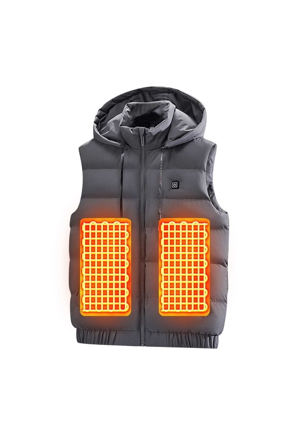 Mens Heated Vest with Hood Lightweight Rechargeable USB Heated Vest 9 Heating Levels Battery Pack Not Included Heated Jackets