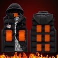 thumbnail image 1 of guisaled Mens Heated Vest with Hood Lightweight Warm Rechargeable Smart Heated Vests 9 Heating Zone Softshell Quilted Jackets, 1 of 1
