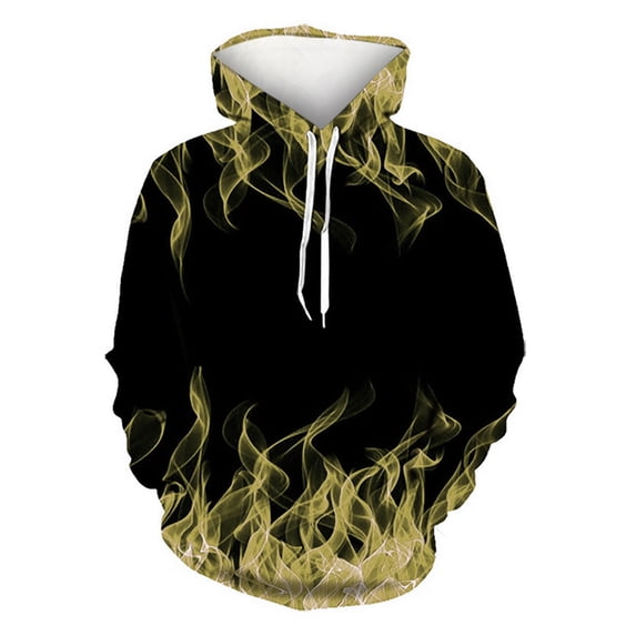guisaled Mens Hoodie Pullover Unisex 3d Flame Graphic Hoodies Casual Lightweight Drawstring Space Hooded Sweatshirts with Pockets s