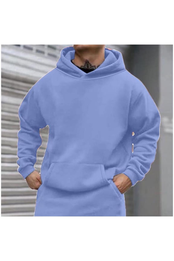 Mens Hoodies Oversized Heavyweight Drop Shoulder Sweatshirts Fashion Solid Color Windproof Pullover Tops Fall Winter 2025