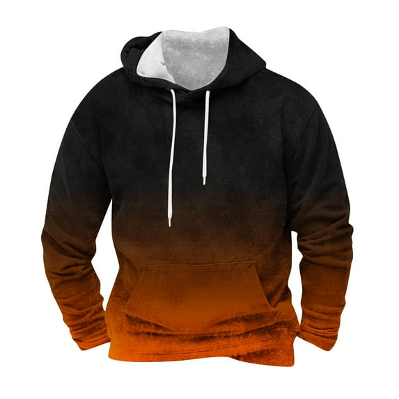 guisaled Mens Hoodies Pullover Lightweight Warm Fleece Hooded Sweatshirts Gradient Colors Casual Oversized Hoodie with Pockets s