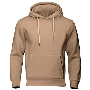 guisaled Mens Hoodies Pullover Lightweight Warm Fleece Hooded Sweatshirts Long Sleeve Solid Drawstring Casual Hoodie With Pockets Deals