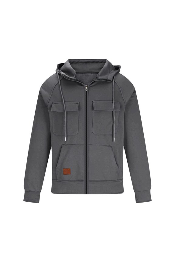 Mens Hoodies Quarter Zip Up Tactical Pullover Tops Winter Multipocket Workout Running Active Cargo Hoodies with Pockets