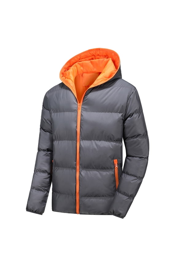 Mens Lightweight Jackets Packable Puffer Jacket Hooded Insulated Warm Winter Coat Windproof Zipper Down Jackets