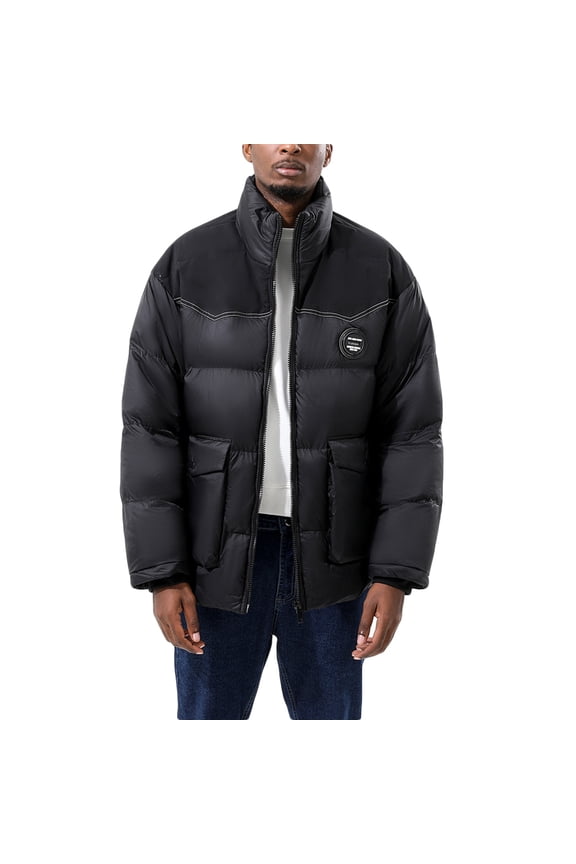 Mens Lightweight Puffer Jackets Warm Puffy Winter Down Jacket Windproof Water Repellent Stand Collar Quilted Jackets
