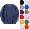 thumbnail image 1 of guisaled Mens Oversized Sweatshirt Crewneck Long Sleeve Fleece Sweatshirts Fall Winter Lightweight Warm Loose Fit Pullover Tops, 1 of 4