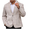 thumbnail image 1 of guisaled Mens Plaid Blazer Jacket Dressy Casual Slim Fit Checkered Suit Jackets One Button Notch Lapel Wedding Prom formal Sport Coats, 1 of 5