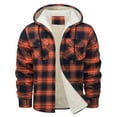 thumbnail image 1 of guisaled Mens Plaid Shirts Jacket Fleece Lined Flannel Casual Shirts Sherpa Button Down Thicken Heavyweight Warm Coats with Hood Valentines Day s, 1 of 6