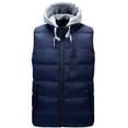 thumbnail image 1 of guisaled Mens Puffer Vests Jacket 2025 Winter Warm Lightweight Quilted Jackets Sleeveless Hooded Stand Collar Insulated Down Jacket, 1 of 9