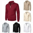 thumbnail image 1 of guisaled Mens Quarter Zip Sweatshirts Winter Warm Fleece Pullover Shirt Lightweight 1/4 Zip Mock Neck Sweatshirt Thermal Baselayer Friday Deal, 1 of 9