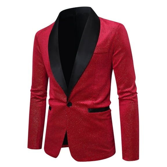 guisaled Mens Sequin Blazer Sparkle Suit Disco Prom Suit Jacket Party Shiny Tuxedo Banquet Celebration Fashion Sport Coats